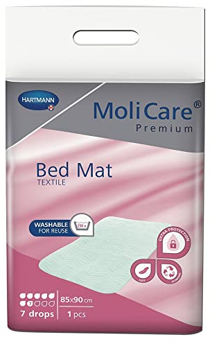 MoliCare® Premium Bed Mat Textile - 85 x 90 cm - 7 Tropfen - waschbare Krankenunterlage