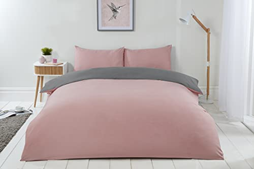 Emma Barclay Lyla Reversible Duvet Set in Blush Pink/Grey - Single