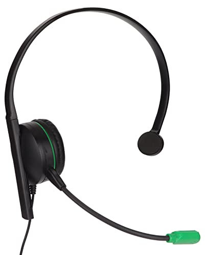 ASHATA Single Ear Gaming Headset,3.5mm Stereo Wired One Ear Call Center Headset with Noise Cancelling Mic, and in Line Control for PS4 for Xbox One