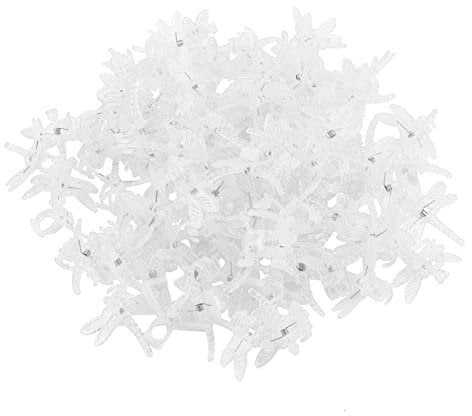 TKSE 100 Stück Orchideen-Clips, Stängel-Clips, Pflanzen wachsen aufrecht, Orchideen, Kunststoff, Mini-Stiele, Blumen-Stützstäbe für Garten-Orchideen, kleine Pflanzen(Weiß)