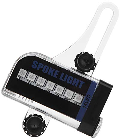 Akozon Fahrrad Speichenlicht, Fahrrad Rad Lichter IP6 Wasserdicht Dual Side 14 LED RGB Speichen Licht Draht Lampe Fahrrad Zubehör für Mountainbike