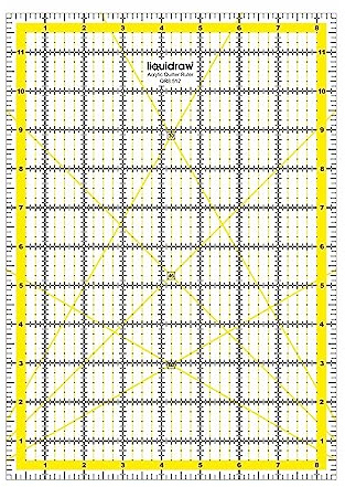 Liquidraw Rectangle Quilting Ruler, Transparent Acrylic, 8.5 x 12in | Clear, Bold Imperial Measurement Markings, Patchwork Quilting Template, Ideal For Sewing, Cutting and Measuring, 3mm Thick