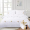 Chlophy Butterfly Duvet Cover Double Mustard Yellow White Embroidered Girls Kids Women Spring Bedding Set Elegant Pretty Luxury 3 Pieces Poly Cotton 200x200