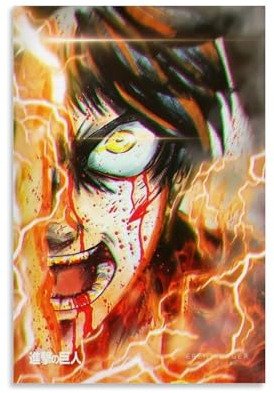 MNABSO Attack on Titan Anime Role Main Character Eren Yeager Poster Dekorative Malerei Leinwand Wandkunst Wohnzimmer Poster Schlafzimmer Malerei 08x12inch(20x30cm)