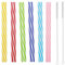 72 Pièces Coloris Rayée Pailles en Plastique pour Fêtes, 6 Couleurs Pailles en Plastique Epaisses avec 2 Brosses de Nettoyage, Pailles Plastique Réutilisables Pour Milkshake Cocktails Smoothie Jus