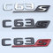 WHARGTSL 3D ABS Schwarz Chrom Buchstaben Passend for Auto Mercedes C63S AMG W205 W204 Logo Aufkleber Emblem Abzeichen Kofferraum Autozubehör(Black Red c63s)