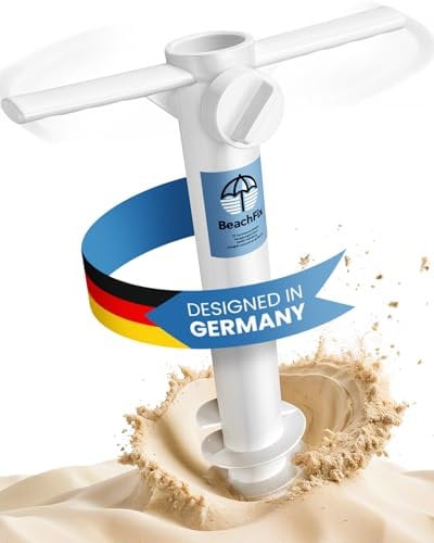 HANSEWERK BeachFix, supporto per ombrellone, supporto per ombrellone, sabbia, ancora, spiaggia, vento, sole, spiaggia, ombrellone da spiaggia, tassello di sabbia, supporto per ombrellone