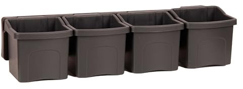 Raaco Cup set 1 Pannello Porta Attrezzi da Parete con 4 Contenitori, 10,7 x 40,7 x 9 cm. Peso: 0,29 kg, Capacità Massima 12 kg. Contenitore Porta Oggetti Ideale per Organizzare Piccoli Utensili.