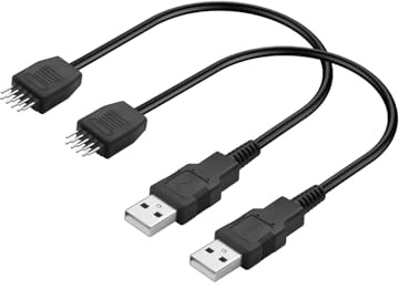 GINTOOYUN USB-A-Stecker auf Mainboard 9-Pin-Kabel, 20 cm, Internes USB 2.0 Übertragungskabel für Bluetooth-Modul, Wasserkühlung, RGB-Controller