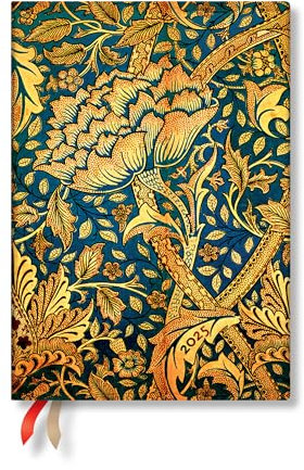 Paperblanks | 2025 Weekly Planner | Morris Windrush | William Morris | 12-Month Flexis | Midi | Horizontal | Elastic Band | 176 Pg | 100 GSM: Windrush 25 12M Wkly Plnr Flexi Midi Hor EN