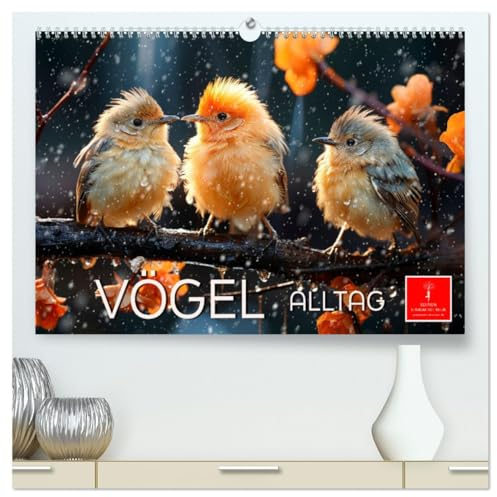 Vögel Alltag (hochwertiger Premium Wandkalender 2025 DIN A2 quer), Kunstdruck in Hochglanz