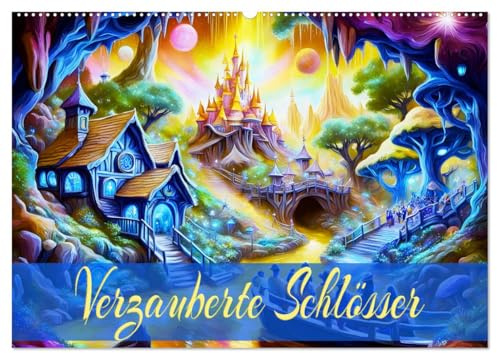 Verzauberte Schlösser (Wandkalender 2026 DIN A2 quer), CALVENDO Monatskalender: Prachtvolle zauberhafte königlicher Architektur. (CALVENDO Natur)