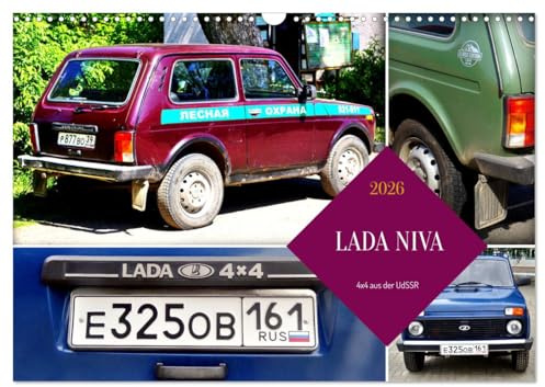 LADA NIVA - 4x4 aus der UdSSR (Wandkalender 2026 DIN A3 quer), CALVENDO Monatskalender: Verschiedene Modelle des Geländewagens Lada Niva (CALVENDO Mobilitaet)