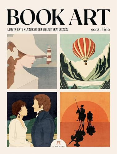 Book Art Plakate-Kalender 2027 | Illustrierte Klassiker der Weltliteratur | Geschmackvoller Retro-Kalender im großen Hochformat (50x66 cm) | Bookish