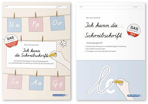 Ich kann die Schreibschrift + Übungsheft zu den Buchstabenverbindungen -Schulausgangsschrift - 2 Hefte: Schreiblehrgang und Übungsheft zur Schreibschrift SAS im Set