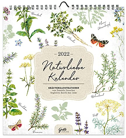 Kalender 2022: Naturliebe - Kräutergarten: Kräuterillustrationen
