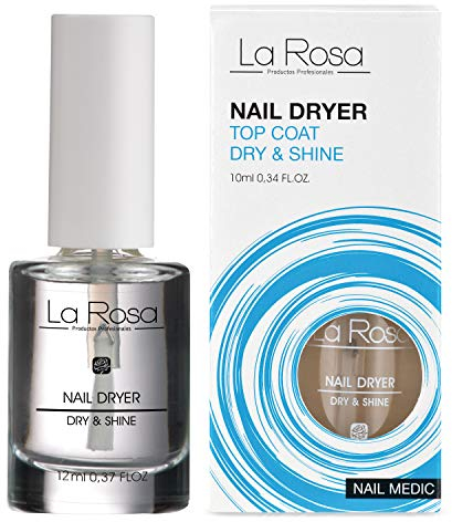 LaRosa NAIL DRYER - Nageltrockner und TOP COAT - Schnelltrocknend, Hochglanz, Feuchtigkeit und Schutz - 10 ml