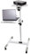 Properav Mobile Desk Workstation & Projector Trolley - White | Moveable On Caster Wheels | Adjustable Height 850-1100mm | 10kg Capacity | For Laptop, Projector, Consoles & More