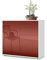 Vladon Sideboard Ben, Made in Germany, Kommode mit 2 Türen und 2 Schubladen, Weiß matt/Bordeaux Hochglanz (79 x 74 x 36 cm)