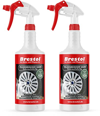 Brestol Felgenreiniger gebrauchsfertig 2X 750 ml - für Alufelgen Stahlfelgen Autofelgen LKW-Felgen Leichtmetallfelgen Felgenglanz Felgenpflege sauer Bremsstaubentferner