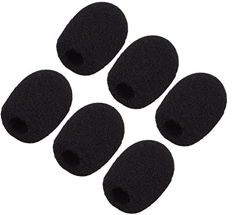 Sunmns Lot de 6 mini Taille Revers casque micro pare-brise mousse Cover, Noir