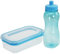 com-four® Brotdose und Trinkflasche Set für Kinder - Pflegeleichte Lunchbox und Wasserflasche für Schule, Kindergarten, Uni, Büro, Schulstart (blau)