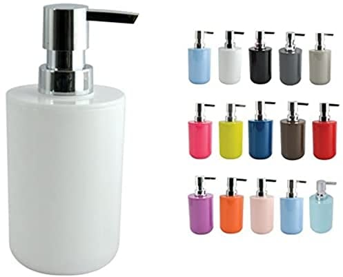 MSV Seifenspender Inagua Flüssigseifen-Spender, Fassungsvermögen 7 x 7 x 16 cm - Weiß