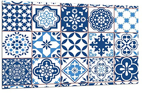 TMK ArtDeko Plaque de protection pour plaque de cuisson 1 pièce 80x52 cm - Pare-éclaboussures & couvre-plaque – Protection de cuisinière en verre de sécurité – Robuste, hygiénique & antidérapant