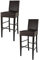 t m c s Tommychairs - 2er Set Moderne Barhocker Luisa, robuste Struktur aus lackiertem Buchenholz Farbe Wengeholz, gepolstert und mit Kunstleder in der Farbe Braun bezogen