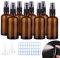 O-Kinee Flacon Vaporisateur Vide Verre Ambré 8 pcs Pulvérisateurs Le Conteneur Cosmétique Avec Brouillard de Pulverisateur Fine, Pour Huiles Essentielles, Aromathérapie, Parfums, Pharmaciens (100ml)