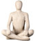 IDYL Moderne Skulptur Figur Sandsteinguss Sitting Man Crossed Legs | wetterfest | Farbe beige | Masse 22x18x28 cm | Dekorationfigur für jeden Wohnbereich, Balkon und Garten