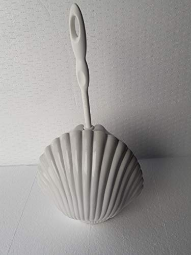 WC-Bürstengarnitur Keramik in Form Einer Muschel Dekor weiß