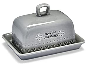 Cooksmart British Designed Ceramic Butter Dish With Lid | Large Butter Dish For All Types Of Kitchens | Butter Dishes Of Butter - Purity