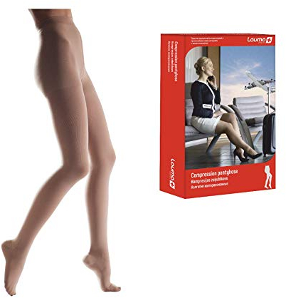 Lauma Medical , 23-32 mmHg Kompressionsstrumpfhose Klasse 2 mit geschlossener Zehe, Krampfadern, häufige Schwellungen in den Beinen, Schmerzen in Waden und Füßen (Kurz, XL-Größe, Beige) AT404-4K-8001