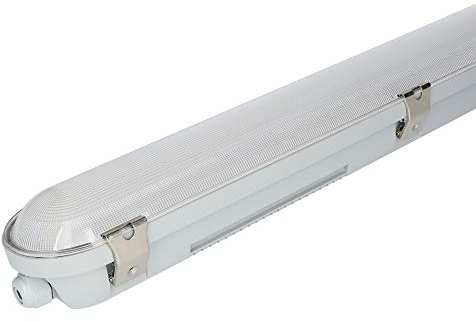 HOFTRONIC - LED-Feuchtraumleuchte mit Bewegungsmelder 150 cm Sensor 3000K/4000K/5000K 60W 7800lm 130lm/W Verlinkbar Werkstattlampe IP66 Wasserfest Wannenleuchte Leuchte für Garage Keller Warenhaus
