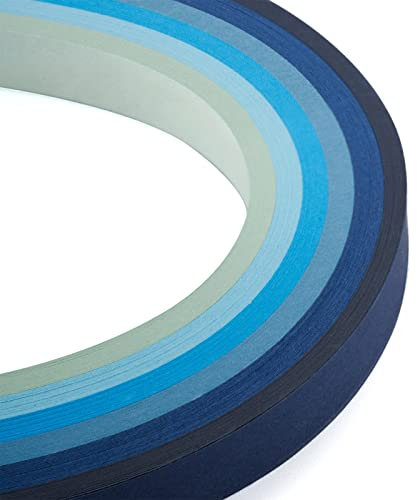 Craftdady Quilling-Papierstreifen, 530 x 10 mm, allmählich, blau, für Bastelarbeiten, Party-Dekoration, 120 Stück