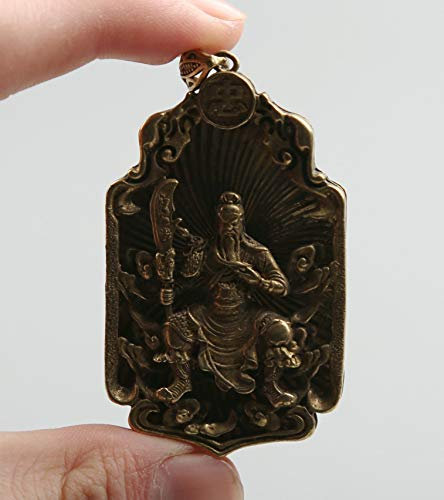 LILOVE 63mm/2,5 Chinesische Fengshui Kleine Bronze Exquisite Guan Gong Krieger Gott Anhänger Statue Statuen
