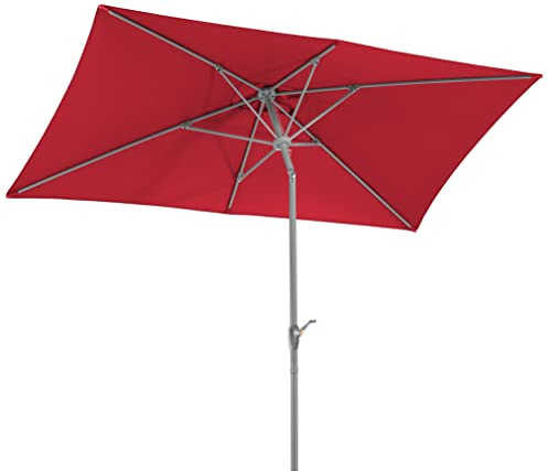 Schneider Parasol Porto rouge rectangulaire 300 x 200 cm 643-77, structure en acier, toile polyester 6,7 kg