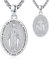 Eusense Heilige Jungfrau Maria Halskette St Mary Anhänger 925 Sterling Silber Saint Kette Katholischer Religiöser Schmuck Medaille Schutzamulett für Frauen Damen