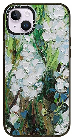 CASETiFY Impact iPhone 14 Plus Case [4X Military Grade Drop Tested / 8.2ft Drop Protection/Compatible with Magsafe] - Wild Squill Flowers - Clear Black | 8.2 ft. 4x Military Grade Drop Protection | Wild Squill Flowers | Black