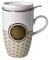 Goebel 23-101-76-1 Tasse à thé avec infuseur fleur de vie blanche en porcelaine fine - Couleur : multicolore - Dimensions : 11,5 x 8 x 14 cm