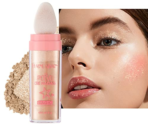 Beauty Searcher Highlight Poudre Tapotante, Shimmer Visage et Corps Surligneur Stick, Éclaircissant Contouring Haute Brillance Glitter Sparkle Maquillage Blush (#03 Brun Doré)