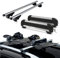 Dachträger aus Aluminium + Skiträger 4 Paar Ski oder 2 Snowboards für Fiat Panda III ab 2012 mit offenem Railing