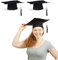 Relaxdays 2X Cappello Laurea, Tocco in Taglia Unica per Laureandi, Maturità, Diploma, Promozione, Carnevale, Accessori, Nero