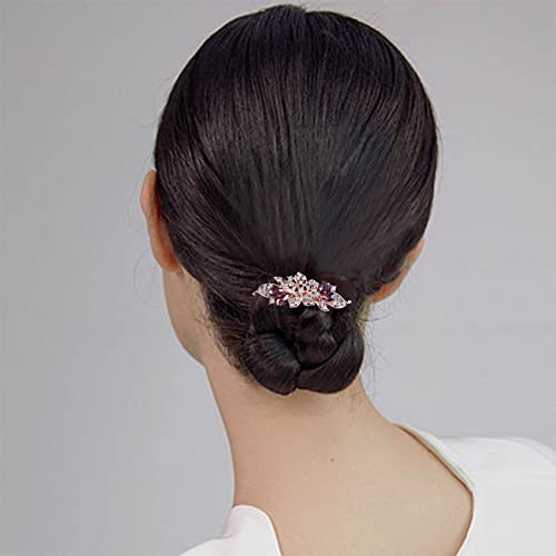 Wendalern Barrette De Mariage En Cristal Barrette De Mariage En Cristal Or Barrette De Mariage En Strass Accessoires De Cheveux De Mariage Pour Femmes Et Filles (Violet)