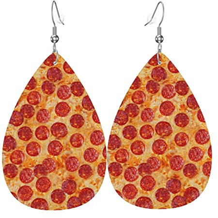 Leder Tropfen Ohrringe Pizza-Hot-Dog-Wurst Leder Ohrringe Gedruckte Frauen Wasser Ohrringe Leichte Ohrring Damen Für Mädchen Geschenke Ornament