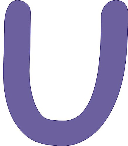 Kleckerliese Buchstaben Aufkleber 20 cm Einzel – seidenmatte Alphabet Sticker A–Z für Kinderzimmer, Wand, Tür, Möbel & Auto – selbstklebend & konturgeschnitten – U – Farbe Lila