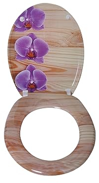 VEREG Duroplast WC-Sitz Purple Orchid mit Absenkautomatik für geräuschloses Schließen, ovale Form, angenehmer Sitzkomfort, max. belastbar bis 150 kg