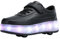 HUSKSWARE Rollschuhe Schuhe Jungen Mädchen Mit 4 Rollen Skateboardschuhe, verstellbar Jugend Schuhe mit Rollen, Schwarz 35 EU