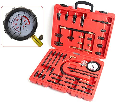 Tester di compressione, tester di compressione per motore diesel, dispositivo di misurazione per camion, rosso, misuratore di compressione per benzina e motori